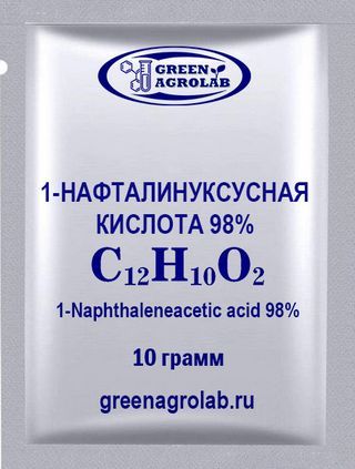1-Нафтилуксусная кислота (НУК, α-Нафталинуксусная кислота, α-Нафтилуксусная кислота, 1-Нафталинуксусная кислота, NAA, α-Naphthaleneacetic acid, 1-Naphthylacetic acid, NAA, C12H10O2, CAS NO.: 86-87-3) - 10 грамм