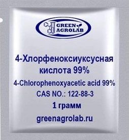 4-Хлорфеноксиуксусная кислота 98% (4-ХФУК, 4-CPA, C8H7Cl1O3, CAS NO.: 122-88-3) - 1 грамм